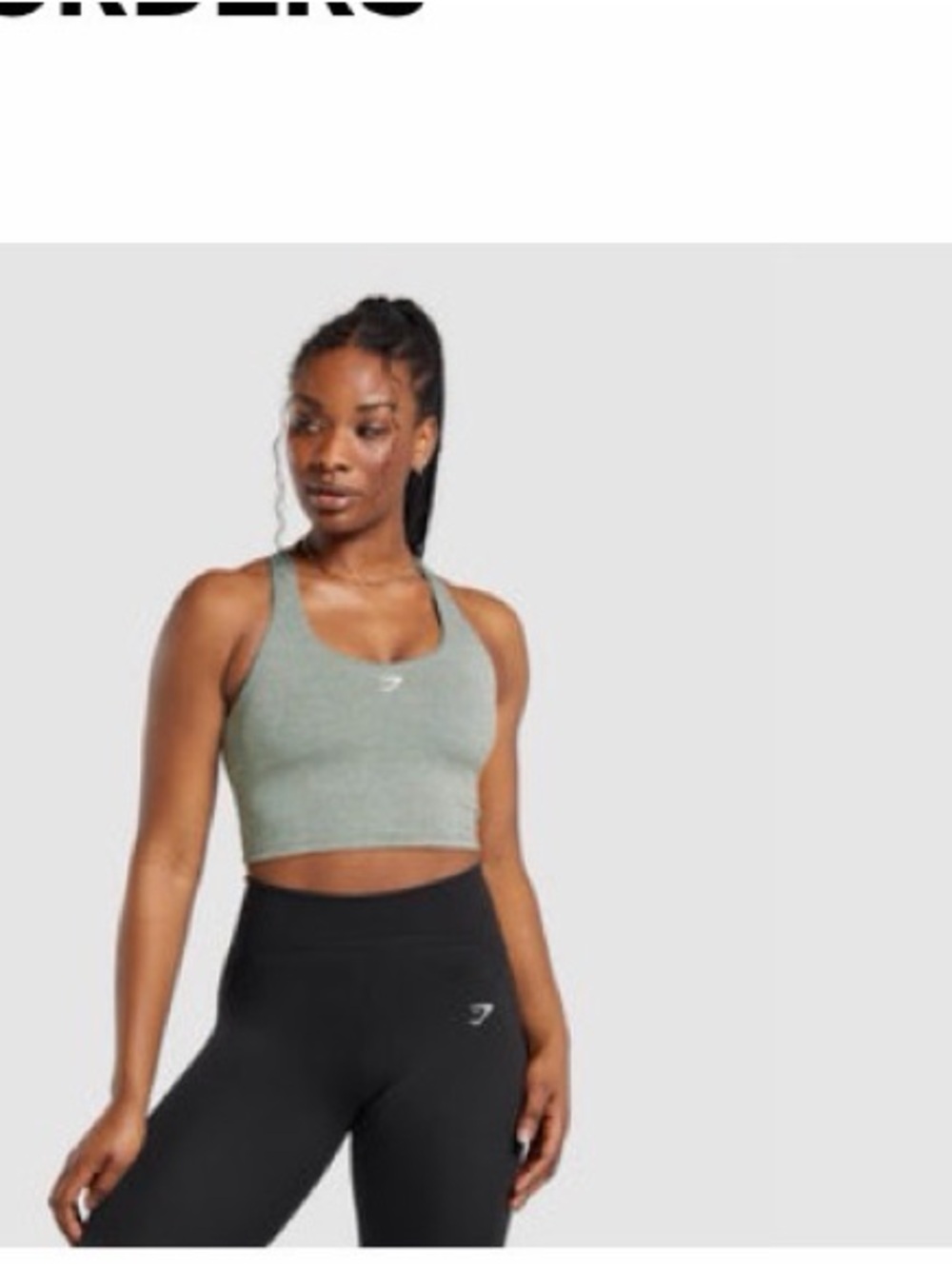 Gymshark Sage Green Seamless Racerback Crop